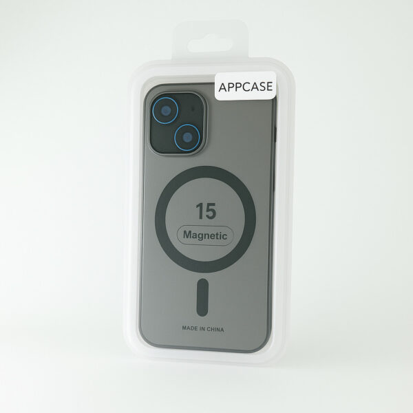Калъф AppCase Matte Black Transparent Magsafe IPhone 15