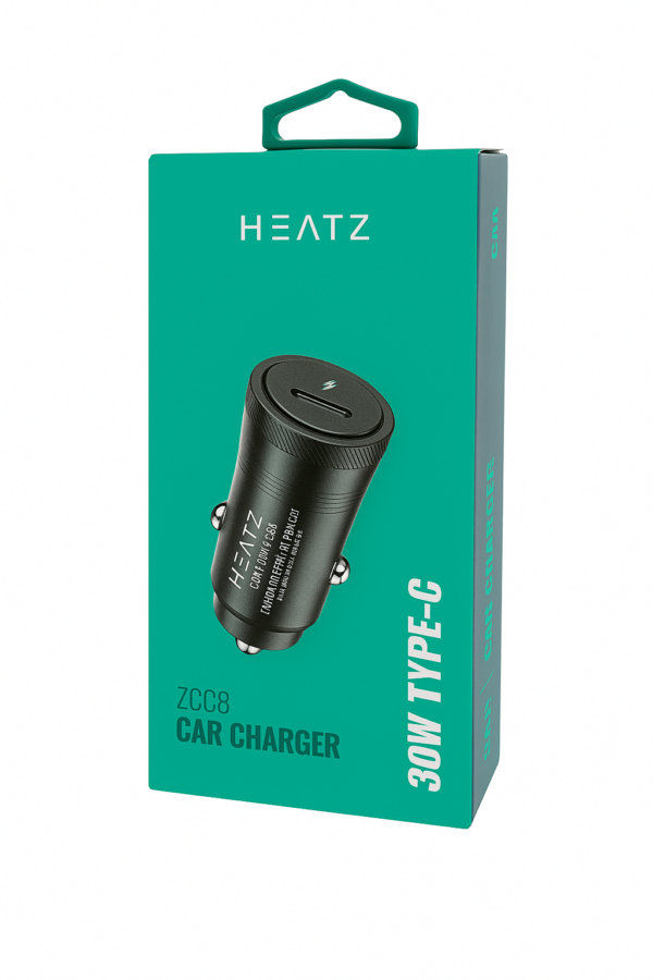 Зарядно за кола Heatz 30W Black (USB-C)
