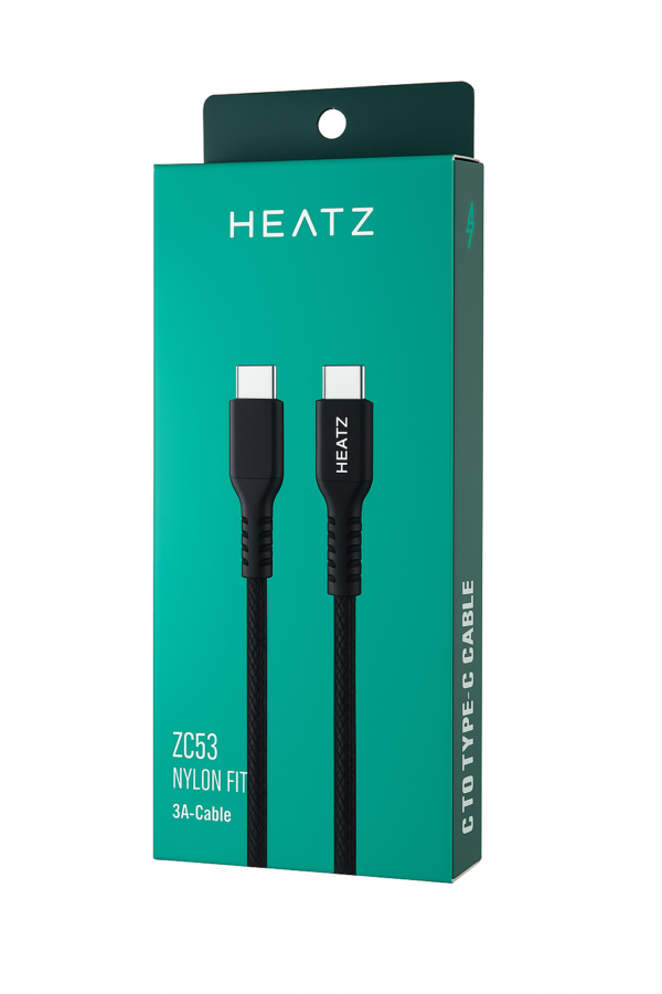 Кабел Heatz Nylon USB-C to USB-C 60W (1m)