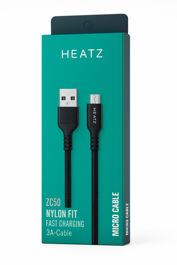 Кабел Heatz Nylon USB to Micro USB 2.4A (1m)