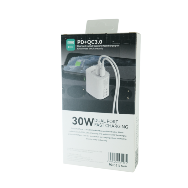 Зарядно NAISU Rapid 30W (TYPE-C +  USB)