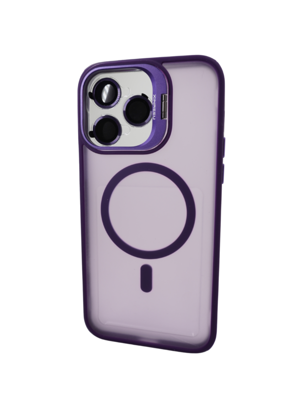 Калъф с поставка Force with Magnetic Ring Purple iPhone 14 Pro - Image 3