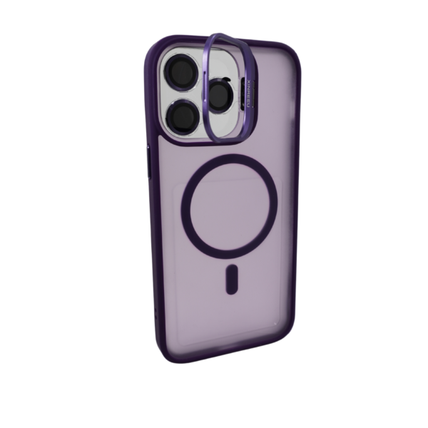 Калъф с поставка Force with Magnetic Ring Purple iPhone 14 Pro