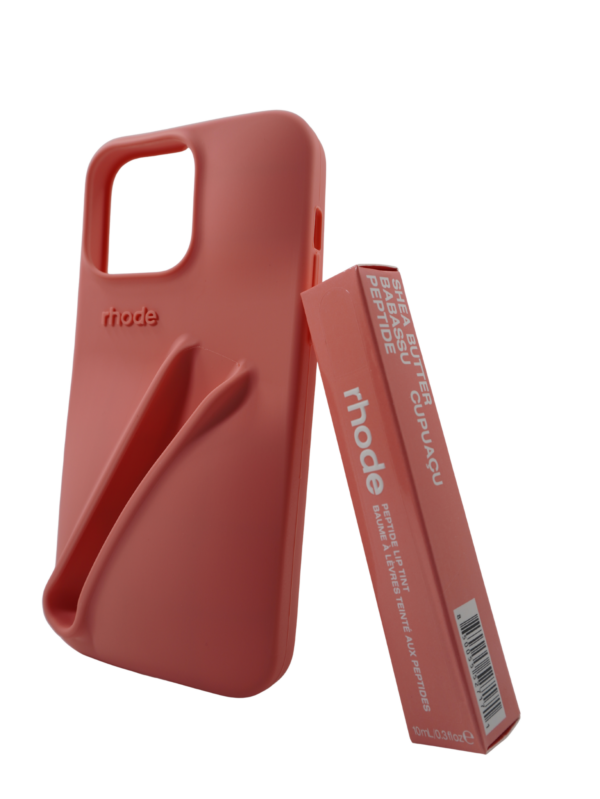 Силиконов калъф за телефон с червило Rhode 14/15 Pro Max Peach - Image 3
