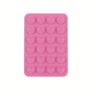 Силиконова залепваща се стойка с вендузи за калъф за телефон Pink