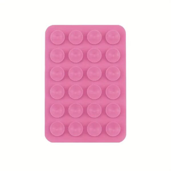 Силиконова залепваща се стойка с вендузи за калъф за телефон Pink