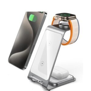 Безжично зарядно AppCase Omni Power 3in1 15W White