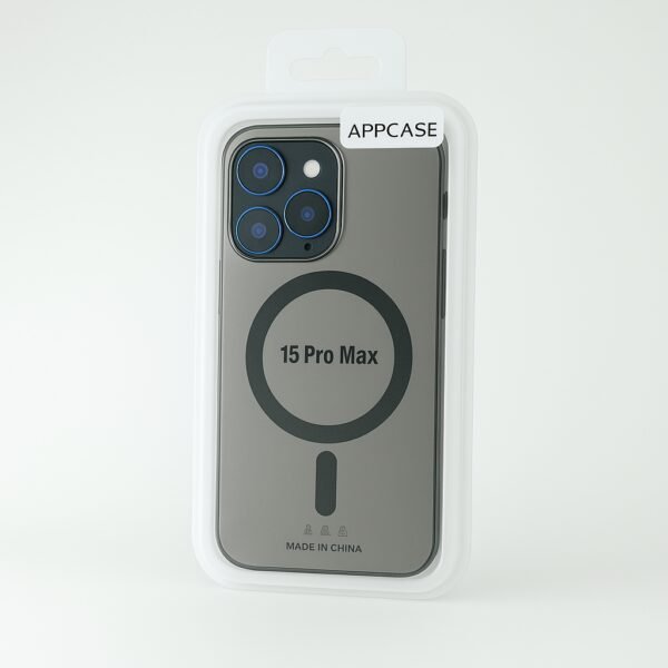 Калъф AppCase Matte Black Transparent Magsafe IPhone 15 Pro Max