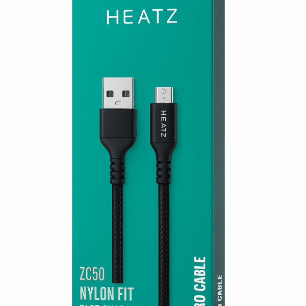 Кабел Heatz Nylon USB to Micro USB 2.4A (1m)