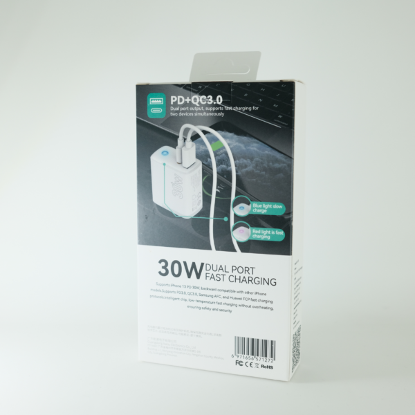 Зарядно NAISU Rapid Indicator30W (TYPE-C +  USB)