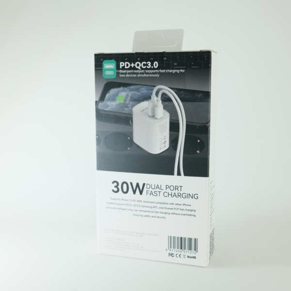 Зарядно NAISU Rapid 30W (TYPE-C +  USB)