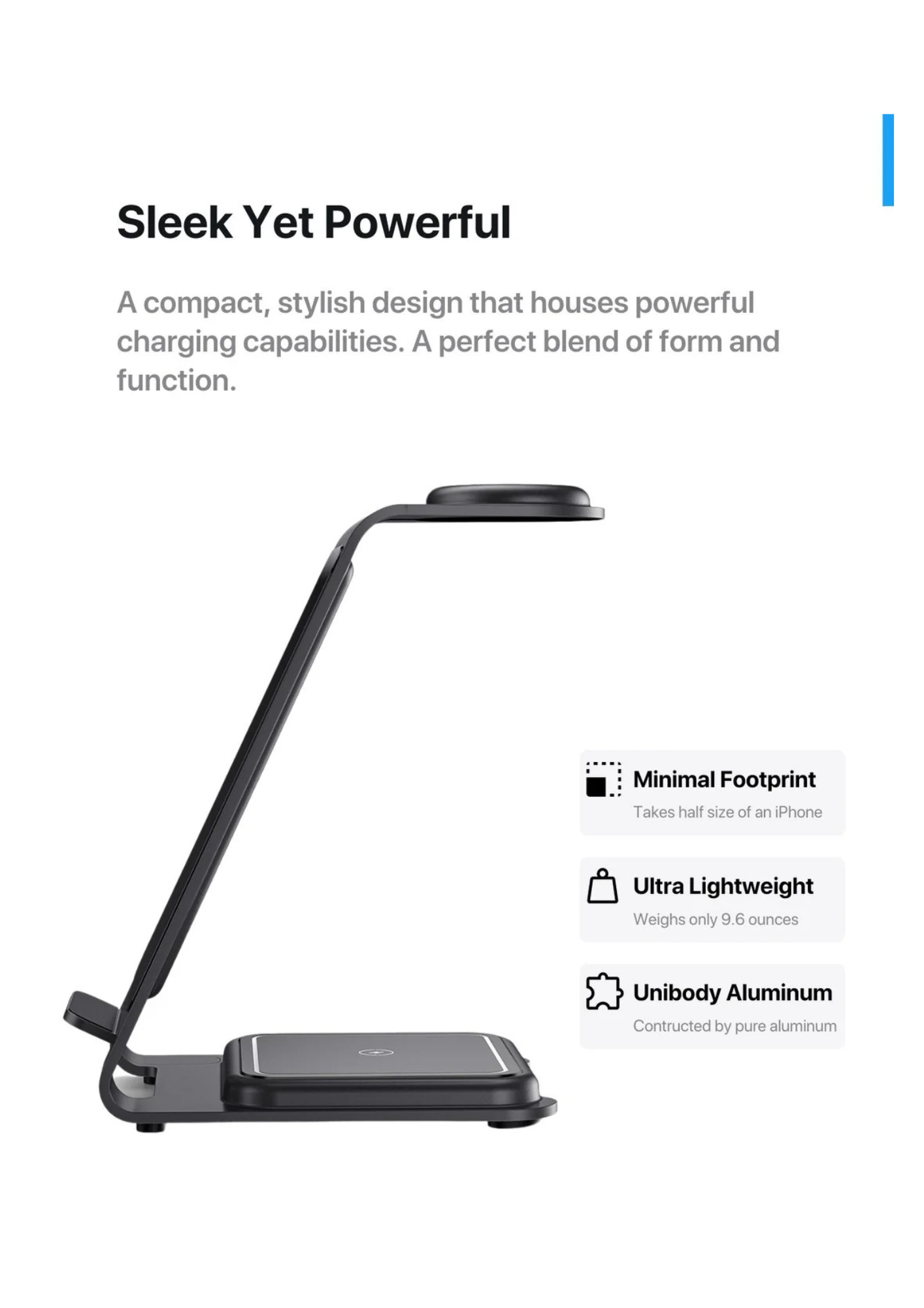 Безжично зарядно AppCase Omni Power 3in1 15W White - Image 4