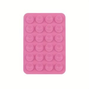 Силиконова залепваща се стойка с вендузи за калъф за телефон Pink